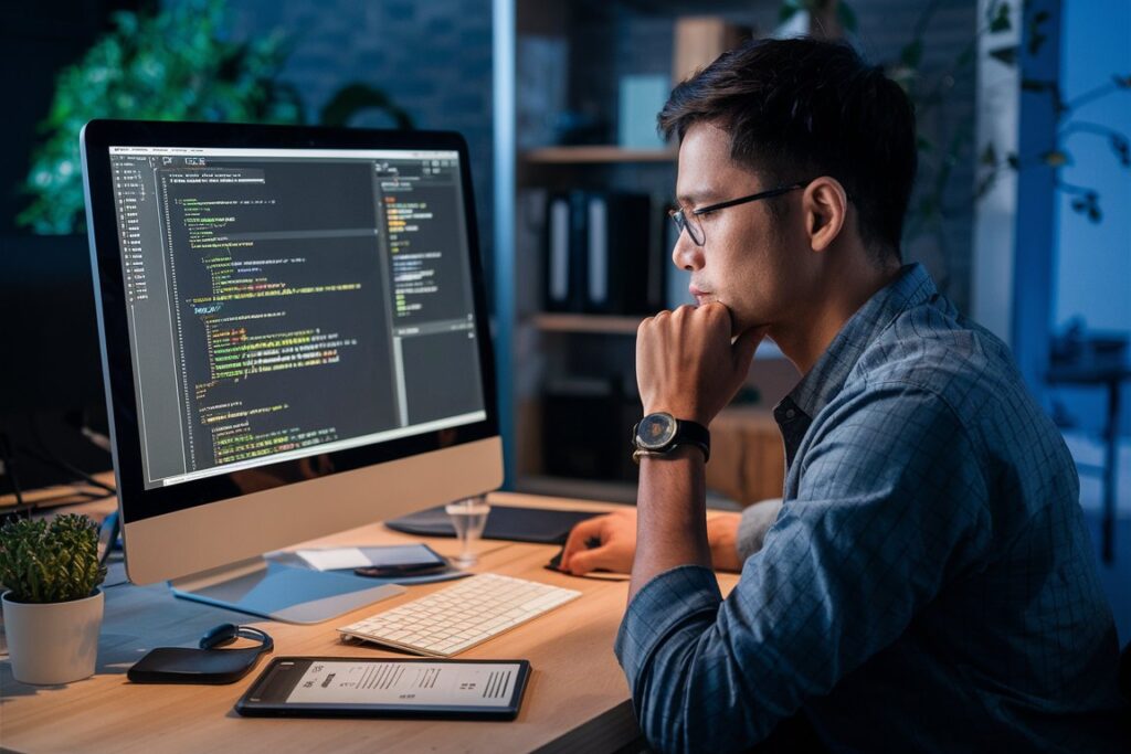 a-developer-sitting-at-a-desk-focused-on-writing