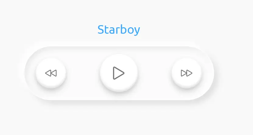 Music player ui inetrface showing the music" starboy" playing.