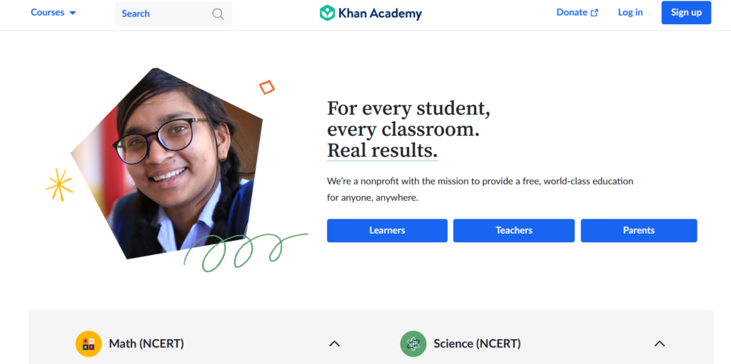 KhanAcademy Online learning Platform